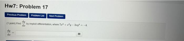 Solved Hw7: Problem 17 Previous Problem Problem List Next | Chegg.com