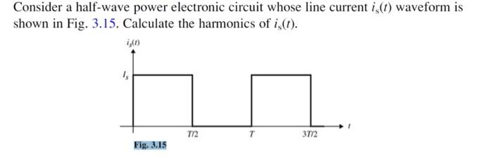 Solved Consider a half-wave power electronic circuit whose | Chegg.com