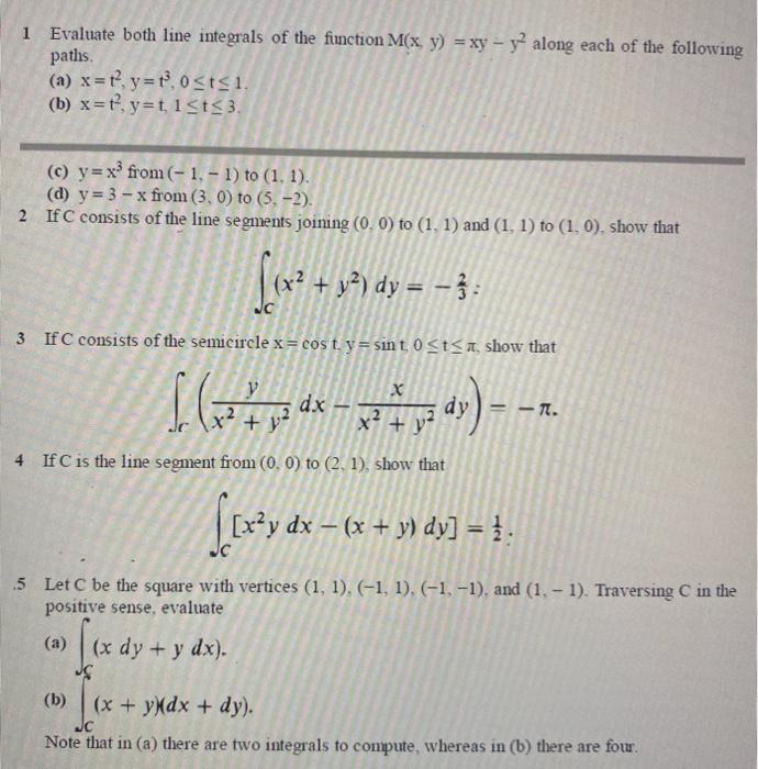 Solved 1 Evaluate both line integrals of the function | Chegg.com