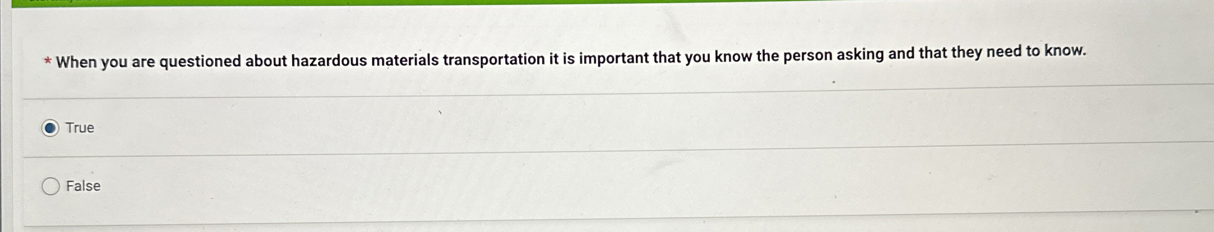 Solved When you are questioned about hazardous materials | Chegg.com