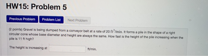 Solved HW15: Problem 1 Previous Problem Problem List Next | Chegg.com