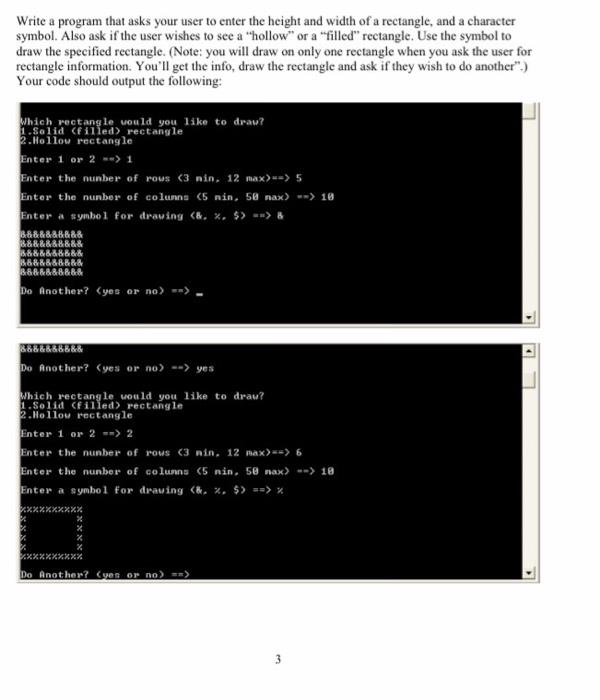 Solved Write a program that asks your user to enter the | Chegg.com