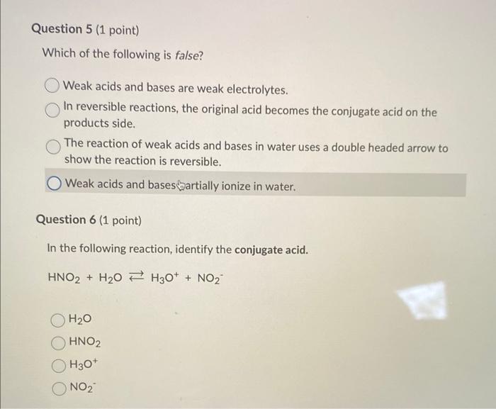 Solved Which Of The Following Is True? In An Acid-base | Chegg.com