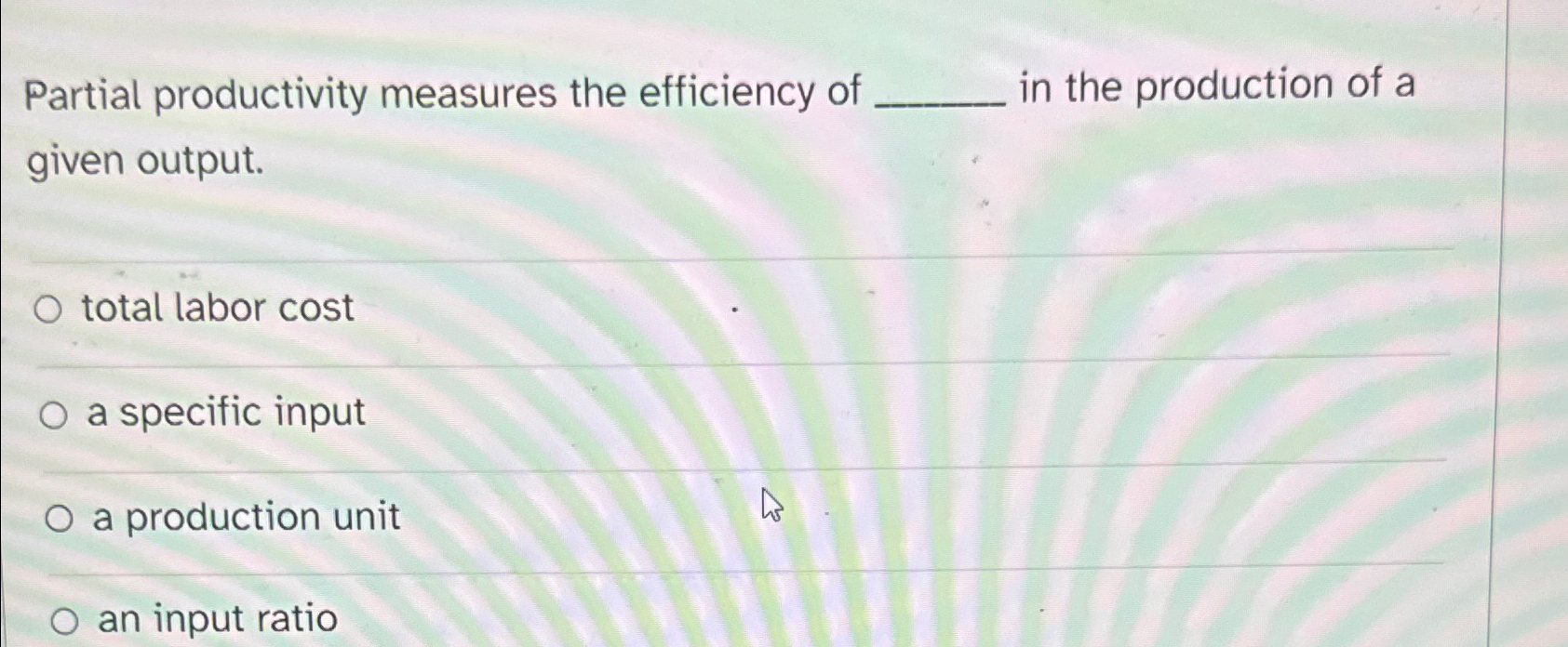 Solved Partial productivity measures the efficiency of in | Chegg.com