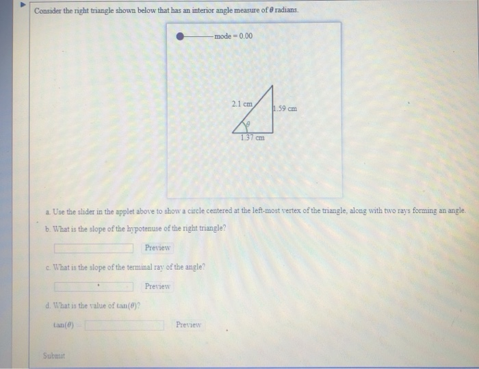 Solved Consider the right triangle shown below that has an | Chegg.com