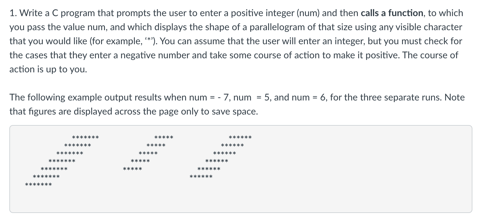 Solved Write a C ﻿program that prompts the user to enter a | Chegg.com
