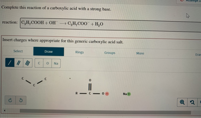 Solved Complete this reaction of a carboxylic acid with a | Chegg.com