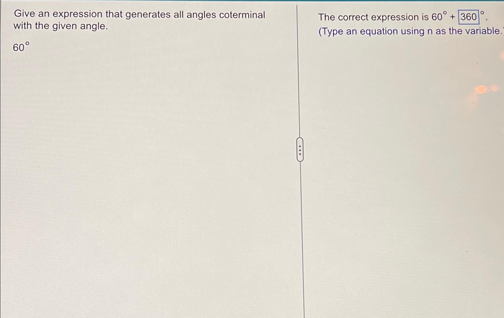 Give an expression that generates all angles | Chegg.com