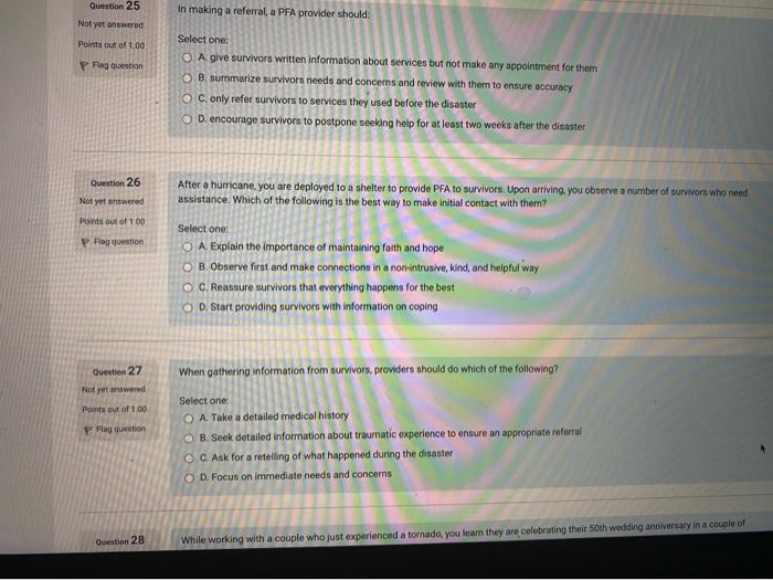 Solved Psychological First Aid (PFA) Online Psychological