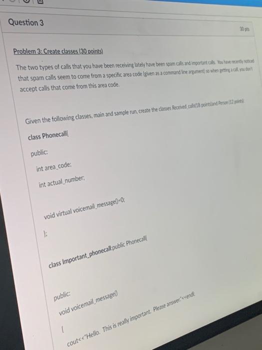 Solved Question 3 Problem 3: Create classes (30 points) The | Chegg.com