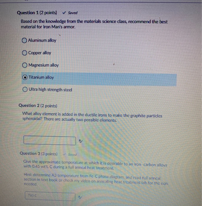 Solved Question 1 (2 points) Saved Based on the knowledge | Chegg.com