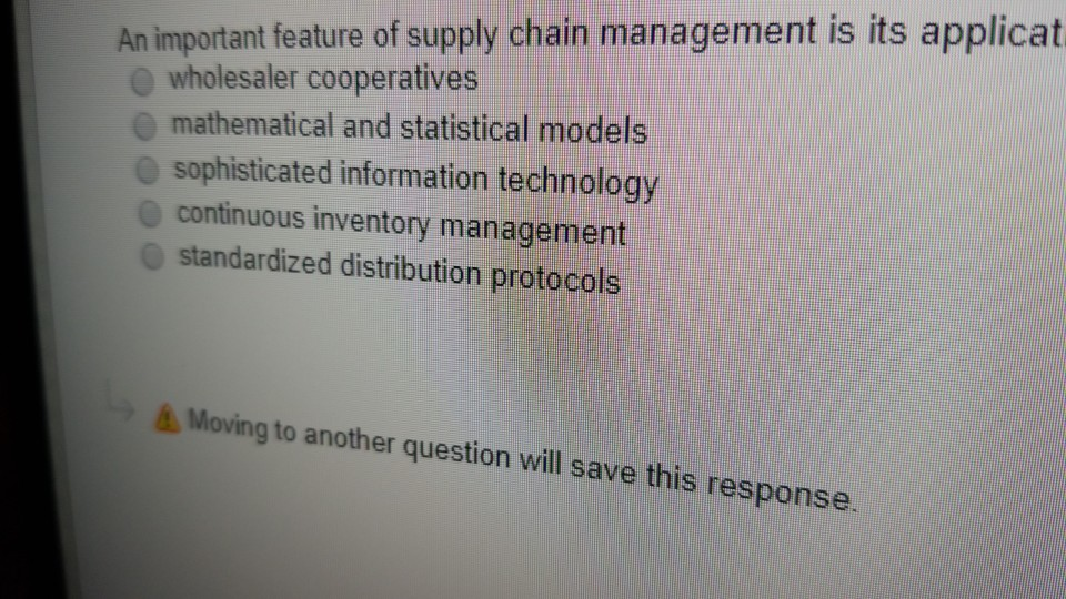 Solved An Important Feature Of Supply Chain Management Is | Chegg.com