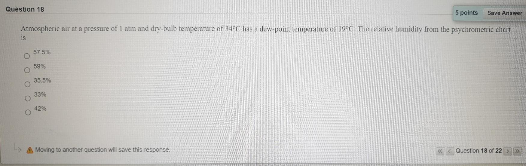 Solved Save Answer Question 18 5 points Atmospheric air at a | Chegg.com
