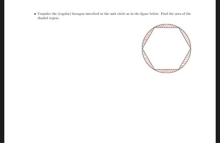Solved • Consider the (regular) hexagon inscribed in the | Chegg.com