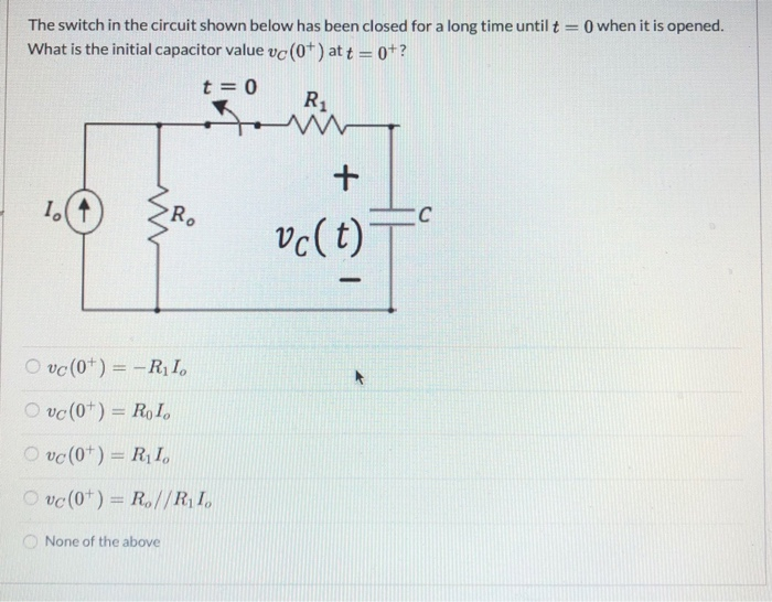 Solved when it is opened. The switch in the circuit shown | Chegg.com