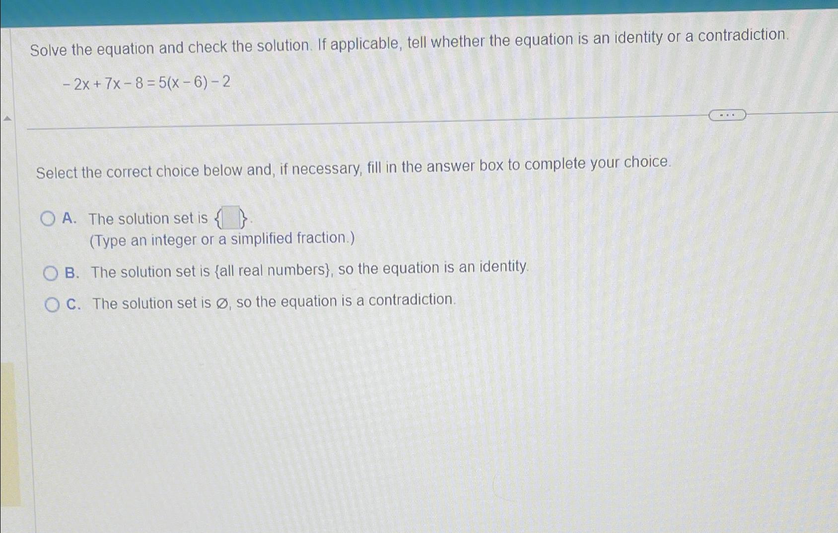 Solved Solve the equation and check the solution. If | Chegg.com