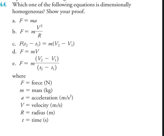 6 4 Which One Of The Following Equations Is Chegg Com