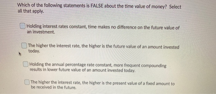 Which Of The Following Statements About Investing Is False Solved Which of the following statements is FALSE about the | Chegg.com
