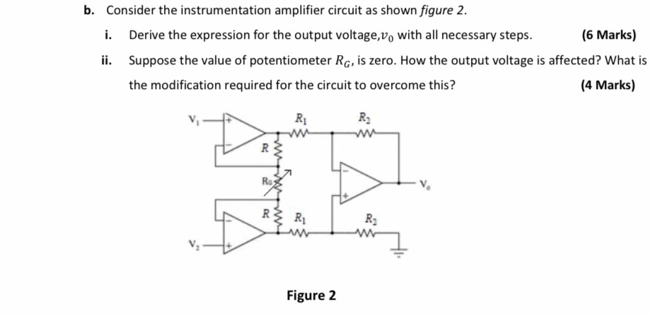 Solved B. Consider The Instrumentation Amplifier Circuit As | Chegg.com