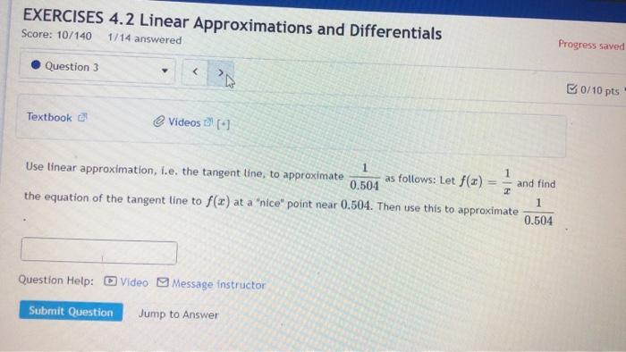 Solved EXERCISES 4.2 Linear Approximations And Differentials | Chegg.com