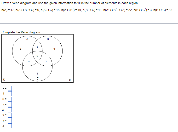 Solved Draw a Venn diagram and use the given information to | Chegg.com