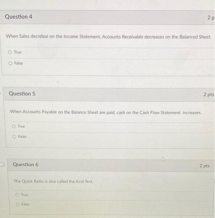 Solved Question 4 2 p When Sales decrease on the Income | Chegg.com