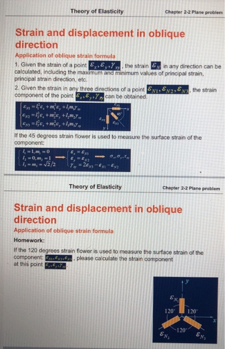 Solved Strain And Displacement In Oblique Direction