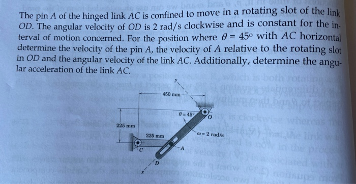 Solved The pin A of the hinged link AC is confined to move | Chegg.com