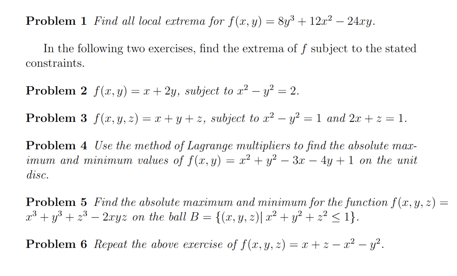 Find Local Extrema Solved Problem 1 Find all local extrema for | Chegg.com
