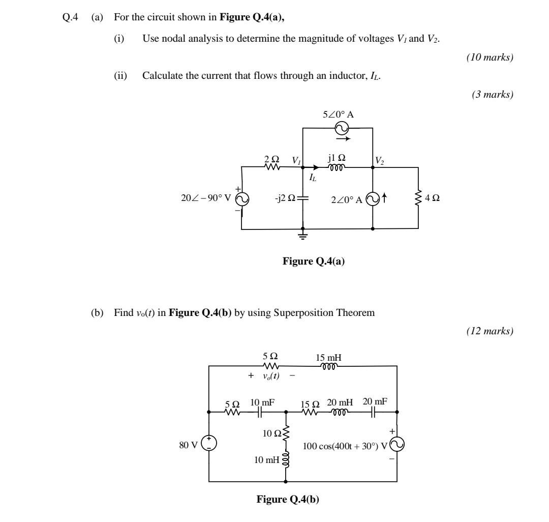 Solved Q.4 (a) For the circuit shown in Figure Q.4(a), (i) | Chegg.com