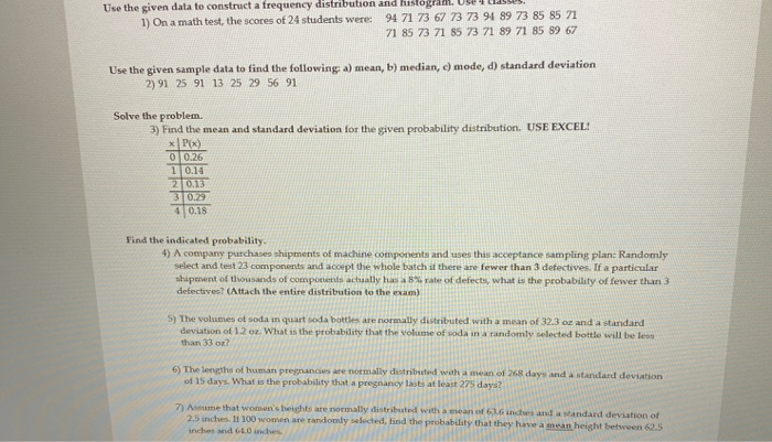Solved Use the given data to construct a frequency | Chegg.com