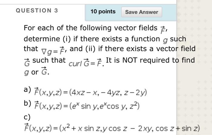 Solved Question 3 10 Points Save Answer For Each Of The F Chegg Com