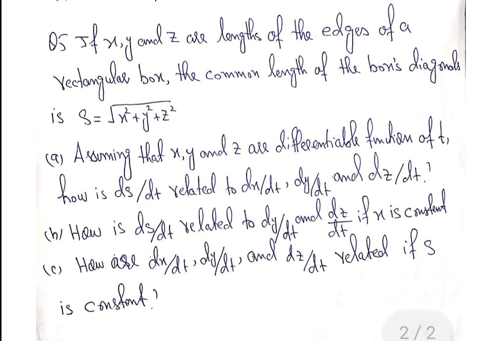 Solved 2 05 Dagendz Ote Longths Of The Edges Of A Vinterg Chegg Com