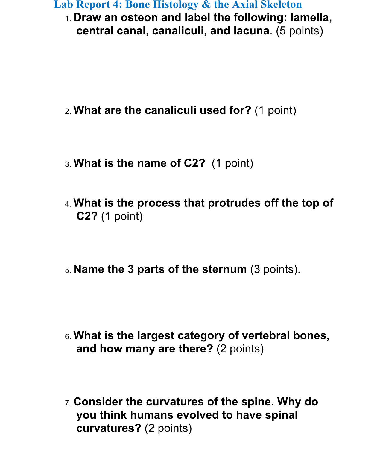 Solved Lab Report 4: Bone Histology & the Axial SkeletonDraw | Chegg.com