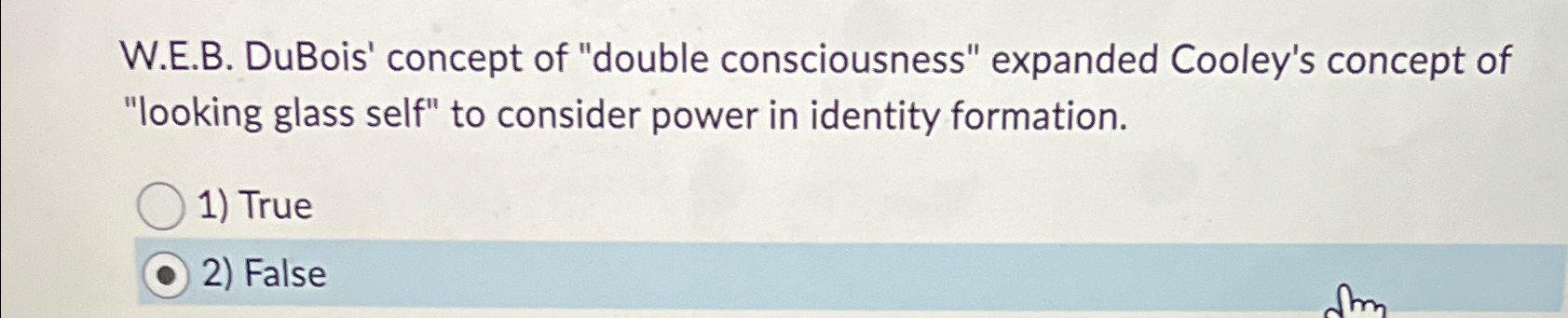 Solved W.E.B. ﻿DuBois' concept of 