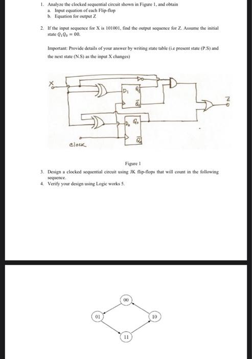 Solved 1. Analyze the clocked sequential circuit shown in | Chegg.com