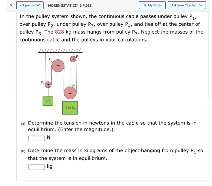 pulley system calculations