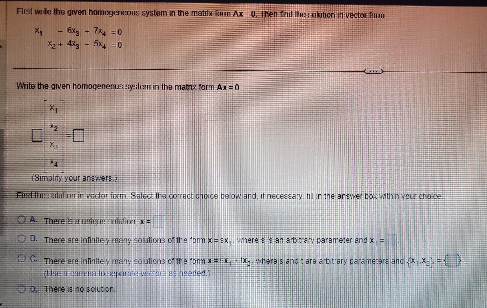 Solved First write the given homogeneous system in the | Chegg.com