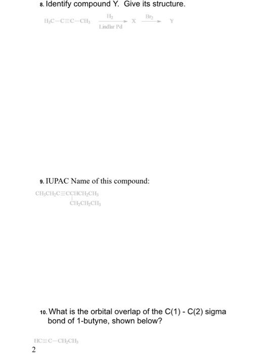 Solved 8. Identify Compound Y. Give Its Structure. Brz | Chegg.com