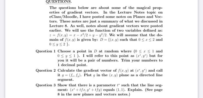 Solved QUESTIONS The questions below are about some of the | Chegg.com