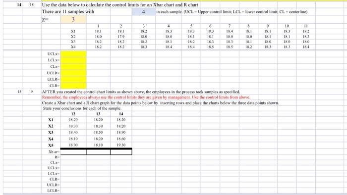 Solved 14 15 18 Use the data below to calculate the control | Chegg.com