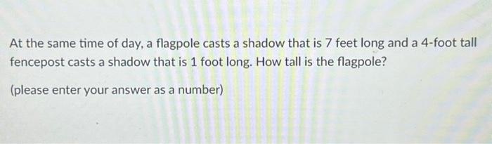 Solved At the same time of day, a flagpole casts a shadow | Chegg.com