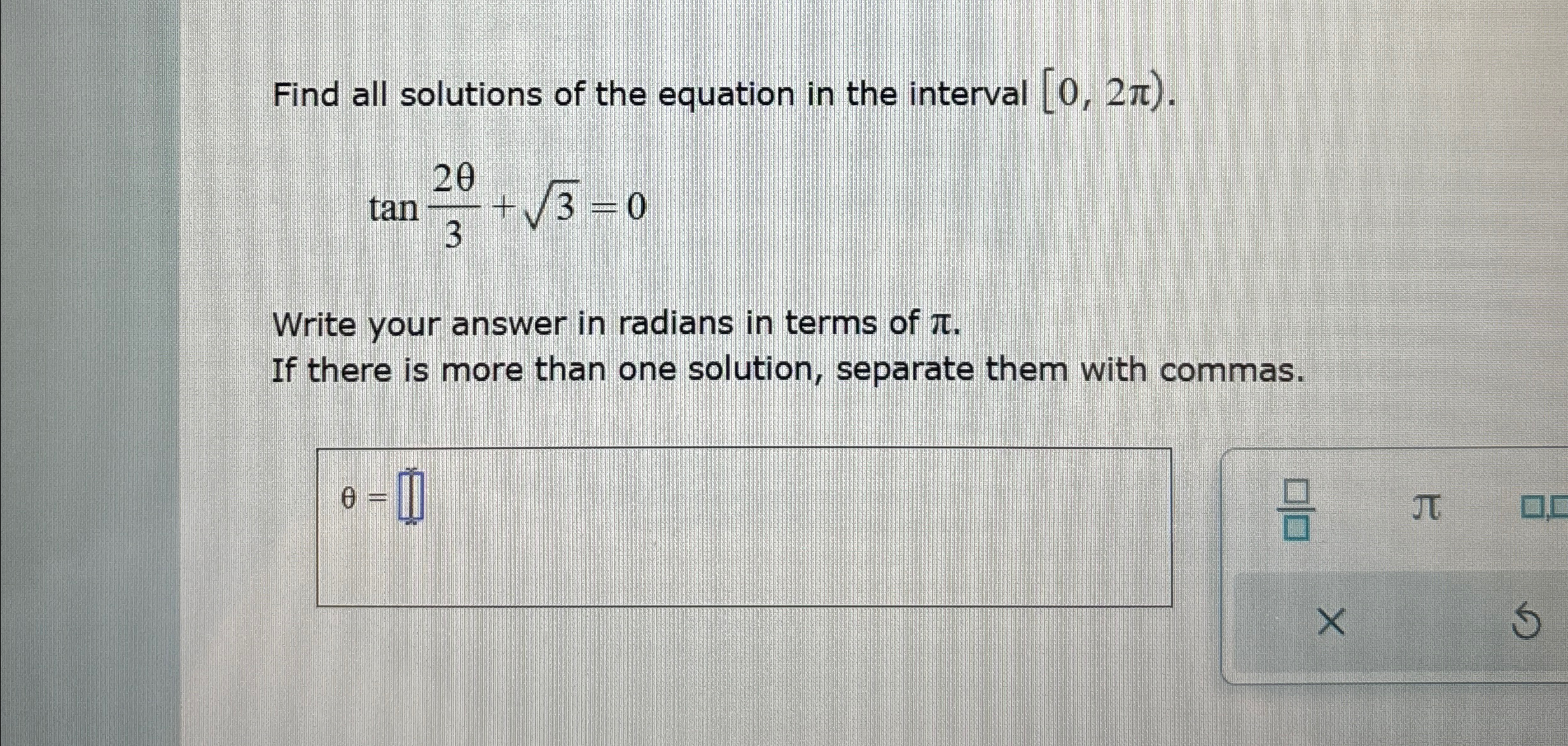 Solved Find all solutions of the equation in the interval | Chegg.com