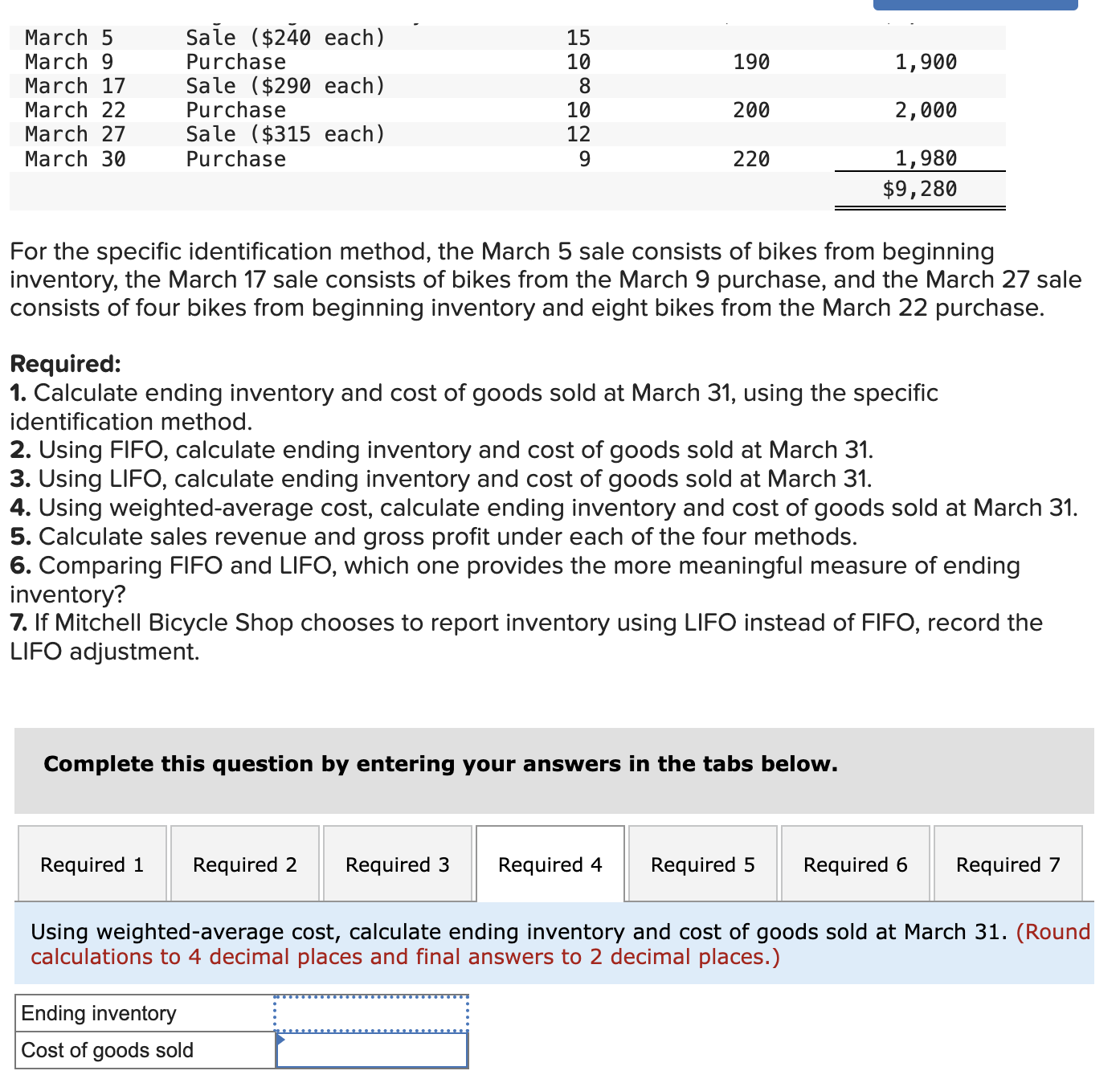 How To Do Specific Identification Method Math Problem Solved For the specific identification method, the March 5 | Chegg.com