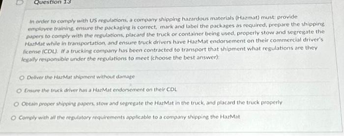 DOT: HAZMAT: Preparing Shipping Papers