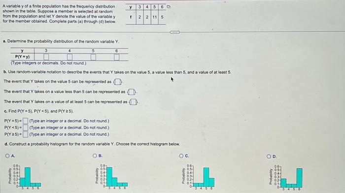 Solved A variable y of a finite population has the frequency | Chegg.com