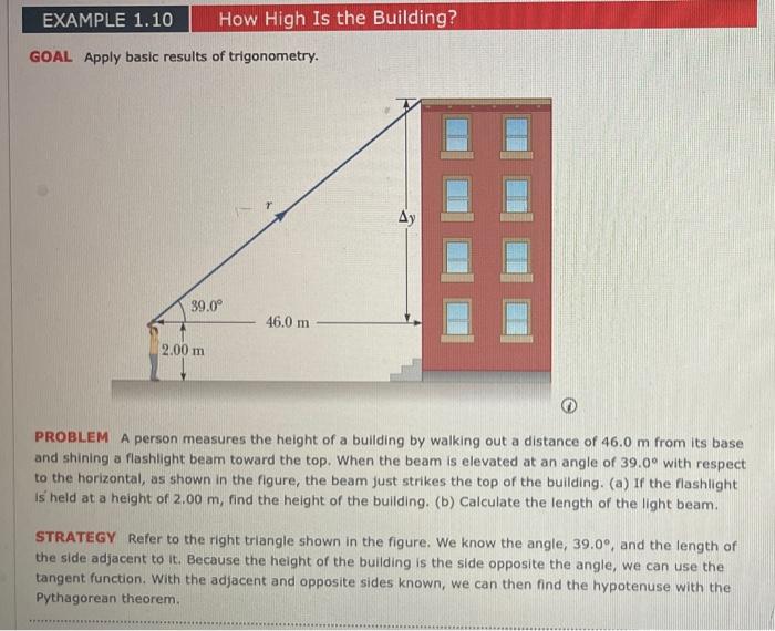 How to find the height deals of a building using geometry