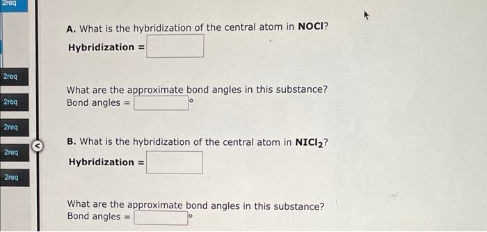 Solved A. What is the hybridization of the central atom in | Chegg.com