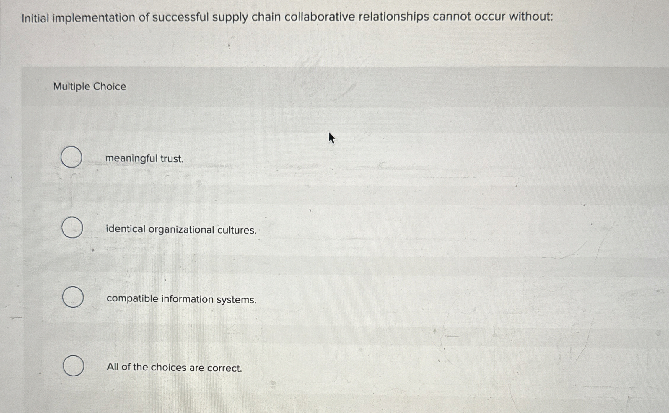 Solved Initial implementation of successful supply chain | Chegg.com