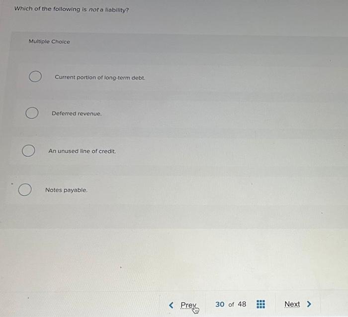 solved-which-of-the-following-is-not-a-liability-multiple-chegg